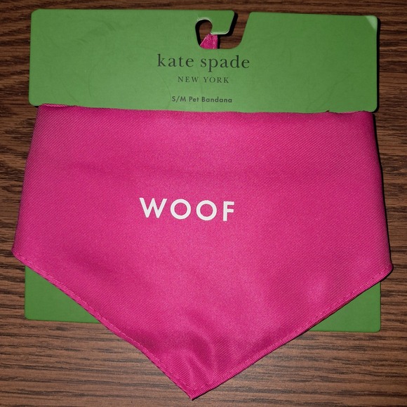 Kate Spade Reverseable Pet Bandana Woof‎ Pink/Red S/M, 22" x 7.5" - Picture 1 of 2